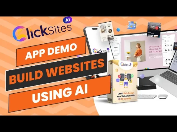 ClickSites AI app demo for website building