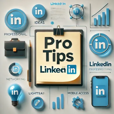 LinkedIn professional networking and tips illustration