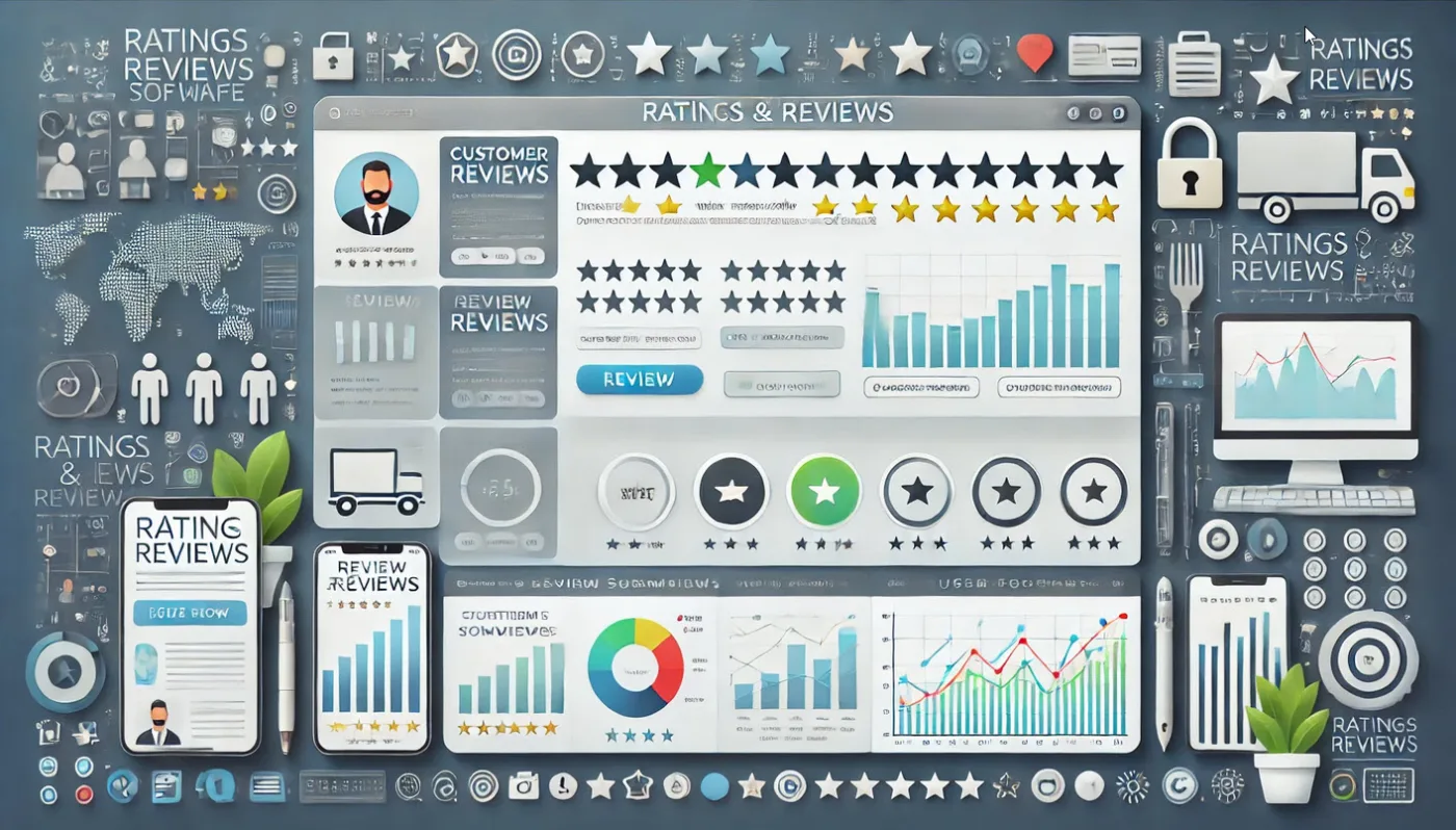 Visual data of customer reviews and ratings